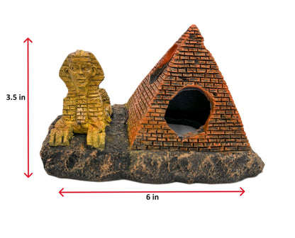 Egyptian Ancient Sphinx & Pyramid Tank Decor